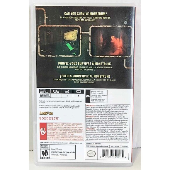 CASE ONLY Monstrum Nintendo Switch NO GAME NO MANUAL - Picture 4 of 4